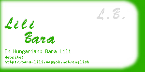 lili bara business card